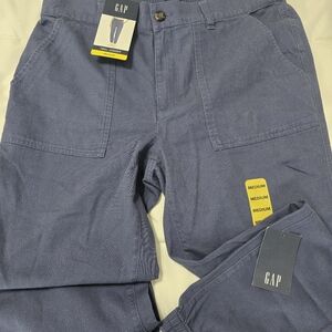 Womens GAP twill jogger, navy, medium